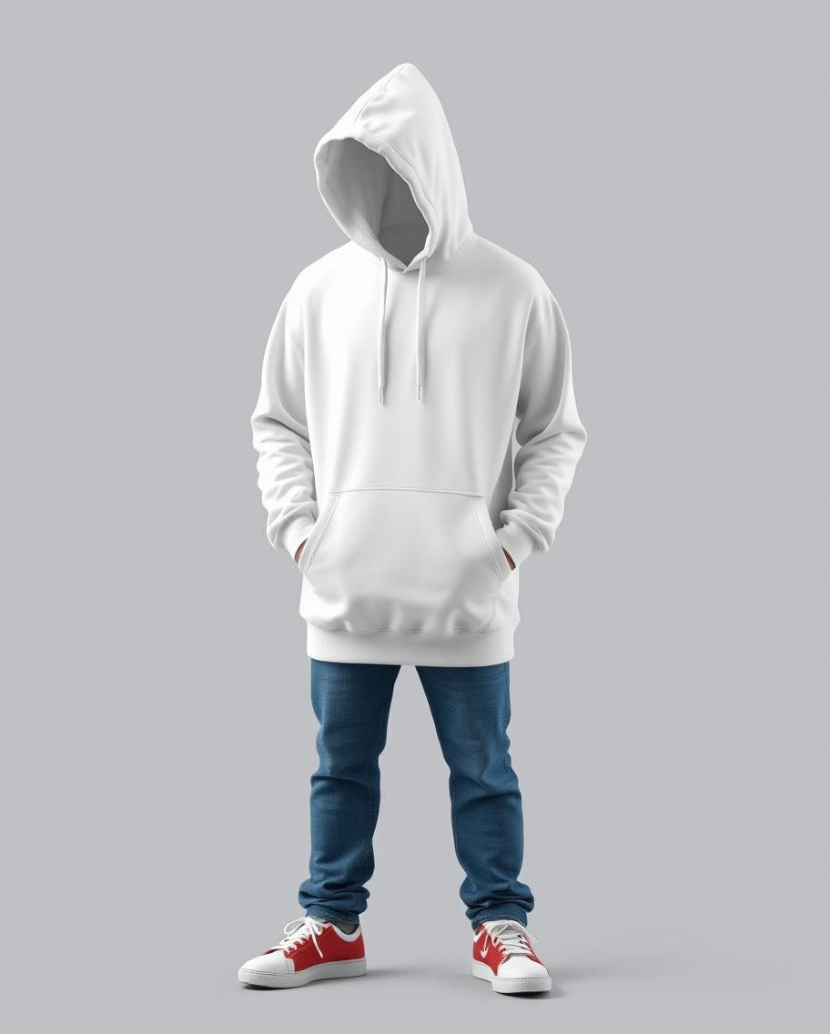 Plain White Hoodie with Adjustable Hood - Zenzweave