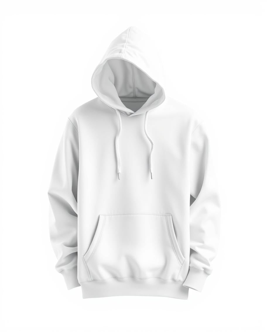 Plain White Hoodie with Adjustable Hood - Zenzweave