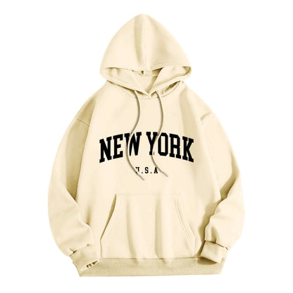 Men’s and Women’s New York USA Graphic Hoodie - Casual Long Sleeve Pullover Sweatshirt with Hood - Zenzweave